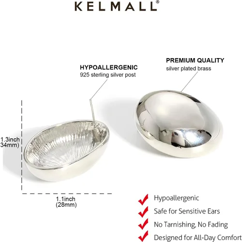 Miniatura 35 de KELMALL Aretes tipo argolla de oro de 14 quilates para mujer, hipoalergénicos, gruesos, redondos, no se deslustra, para orejas sensibles