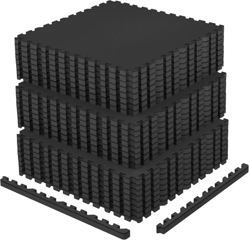 Miniatura 9 de AIRHOP - Alfombrillas de 0.79 pulgadas de grosor para equipos de ejercicio de 48 pies cuadrados, 12 piezas de goma superior mejorada con espuma EVA