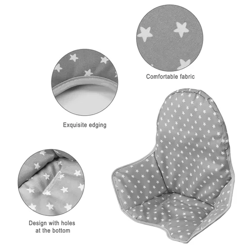 Miniatura 3 de Twoworld Cojín para silla alta IKEA Antilop, funda de asiento para silla alta de bebé, cojín para silla alta IKEA Antilop (gris de moda)