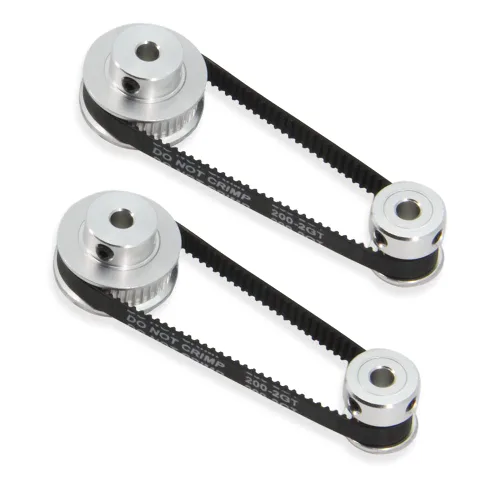 Miniatura 16 de Juego de 2 poleas de sincronización de aluminio GT2 de 20 y 30 dientes, 0.197 in de diámetro con 2 unidades de longitud de 7.874 in de ancho, correa