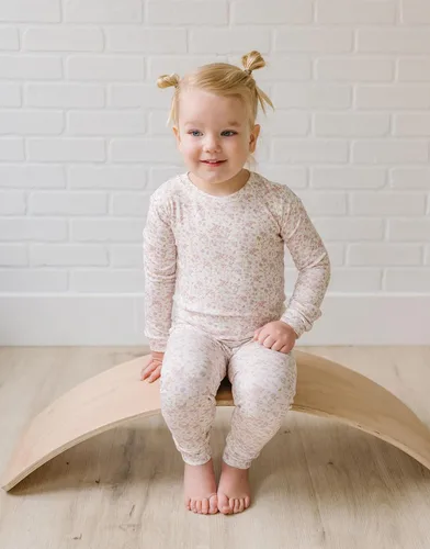 Miniatura 5 de moimoln 6M-8Y Pijama floral para bebé y niña pequeña, suave, modal, algodón, transpirable, ajustado, manga larga, conjunto de ropa de dormir