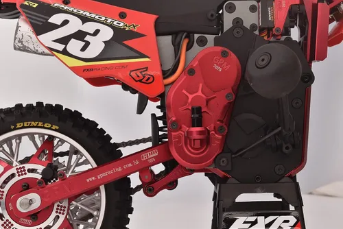 Carcasa de transmisión de aluminio 7075 para LOSI 1:4 Promoto MX Motocicleta Dirt Bike RTR FXR LOS06000 LOS06002 Piezas de actualización - Oro