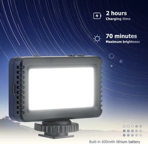 Miniatura 6 de Kiwifotos Mini luz de video LED para Sony ZV-1F ZV1F ZV-1 II ZV1 ZV-E10 II ZVE10 Canon PowerShot V1 EOS R50 V y más cámaras, accesorios de flash