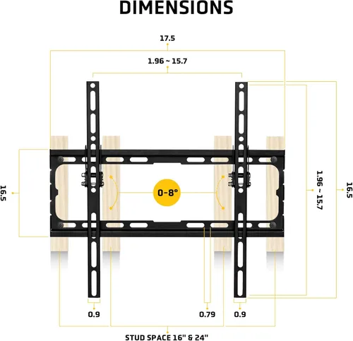 Miniatura 8 de LionBeam Soporte de pared resistente para TV de 32" a 70" con capacidad para hasta 100 libras Max Vesa 400 x 400 Monitores Soporte de montaje