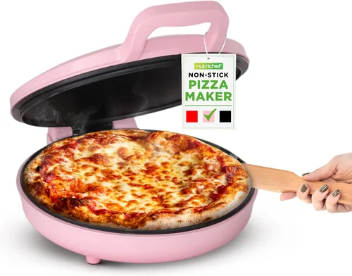 Miniatura 9 de NutriChef Máquina de pizza para encimera Cocina eléctrica antiadherente de 1500 W Haz pizzas personales de 12 pulgadas, huevos, tostadas