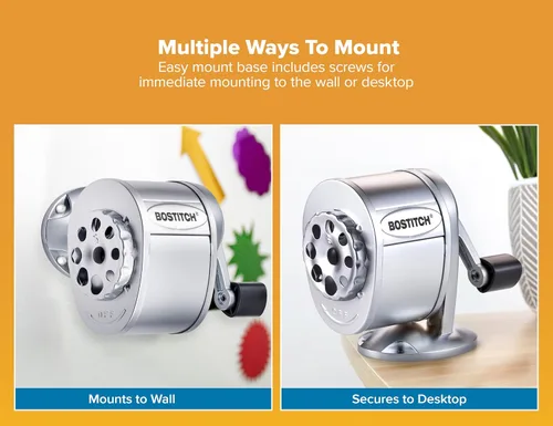 Miniatura 2 de Bostitch Sacapuntas manual de metal, plateado (MPS1-CH)