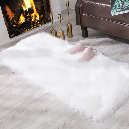 Miniatura 54 de Carvapet - Tapete suave de cuero sintético de oveja, lanudo y lujoso, grande (para decorar habitación), lado de la cama, dormitorio, sala de estar
