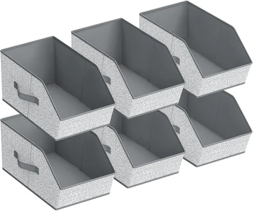 Miniatura 15 de Homsorout Cubos grandes de almacenamiento para armario, con doble asa para ropa, toallas, juguetes, organizadores de estantes para dormitorio
