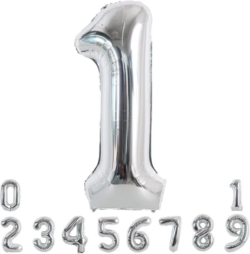 Miniatura 11 de TONIFUL Globos plateados de 40 pulgadas con números grandes del 0 al 9, número 8, globos digitales de aluminio de helio Mylar con números grandes