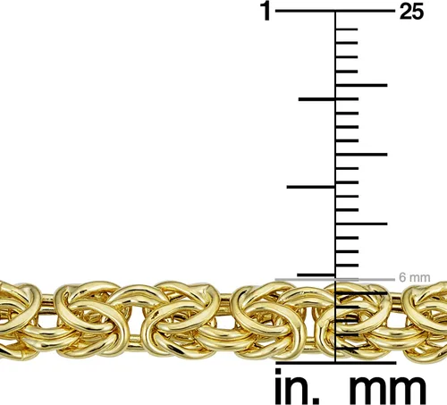 Miniatura 3 de Kooljewelry Pulsera bizantina de oro amarillo de 14 k de 0.236 in (7,5 pulgadas), Oro amarillo, Sin gemas.
