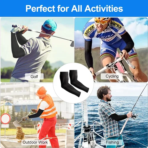 Miniatura 7 de 4 pares de mangas de protección solar UV para hombres y mujeres, refrescante, UPF 50, para béisbol, ciclismo, baloncesto