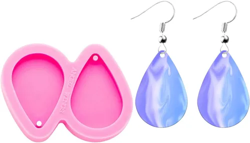 Molde de resina en forma de lágrima para aretes, moldes de joyería de resina de silicona, moldes de fundición de resina epoxi para mujeres, aretes y