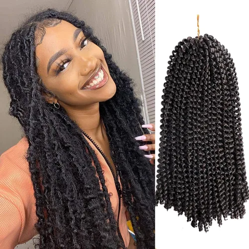 Miniatura 49 de Beyond Beauty Cabello de Ganchillo Spring Twist 90 hebras 8 pulgadas Spring Twists Esponjosas Trenzado, Trenzas de Ganchillo Spring Twist Bomb Twist