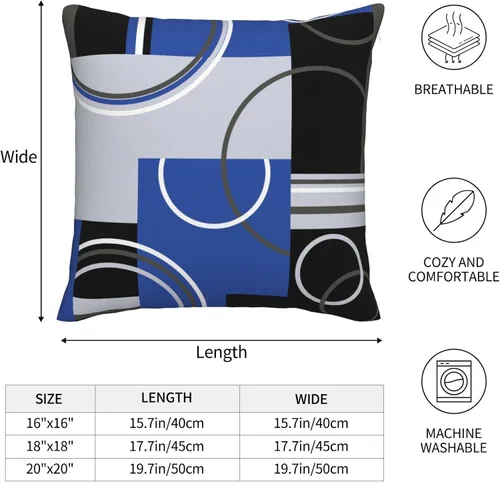 Miniatura 4 de Fundas de almohada de 18 x 18 pulgadas, diseño geométrico de remolinos en espiral, fundas de cojín con rayas abstractas de rayas geométricas a