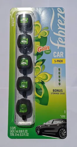 Miniatura 3 de Febreze Ambientador para automóvil, juego de 5 clips de aroma de ganancia más estuche de almacenamiento adicional
