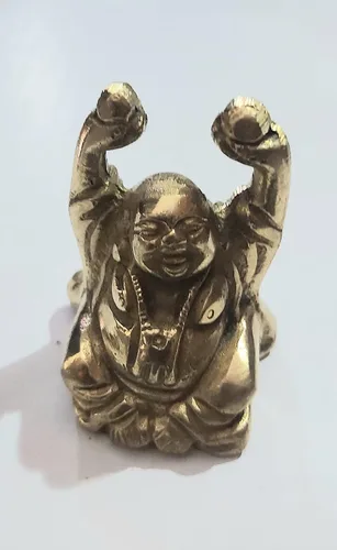 Miniatura 6 de PARIJAT HANDICRAFT Figuras de estatua de Buda sonriente de latón, escultura colectiva, decoración del hogar, figura coleccionable para decoración