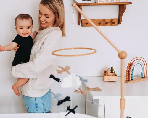 Miniatura 5 de Móvil para cuna de bebé – Móvil colgante de madera para cuna, decoración de guardería para niños y niñas, regalo perfecto para ducha