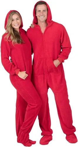 Miniatura 3 de Footed Pajamas - Enterizo con capucha a juego para la familia Suéteres de una pieza para niños, niñas, hombres, mujeres y mascotas, unisex, Candy
