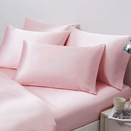Miniatura 30 de Ersmak Juego de 2 fundas de almohada de satén estándar, ultra suaves y sedosas para cabello y piel, resistentes a las arrugas a la decoloración