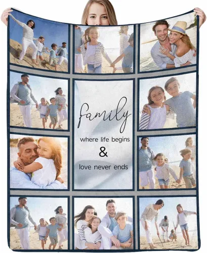 Miniatura 30 de D-Story Manta personalizada con fotos con cualquier texto - Mantas con imágenes personalizadas para Navidad, cumpleaños, regalos para parejas