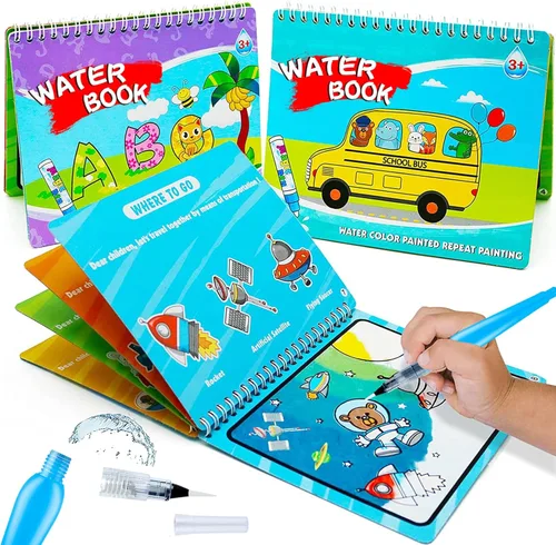 hapray Libros mágicos para colorear de pintura de agua para niños pequeños, juguetes de arte de 2 a 4 años, juguete educativo de garabatos, regalos
