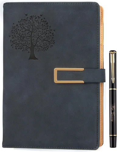 Miniatura 22 de Fanery sue Tree of Life - Diario de escritura recargable para mujeres y hombres, cuaderno de tapa dura de piel sintética, A5, rayado universitario