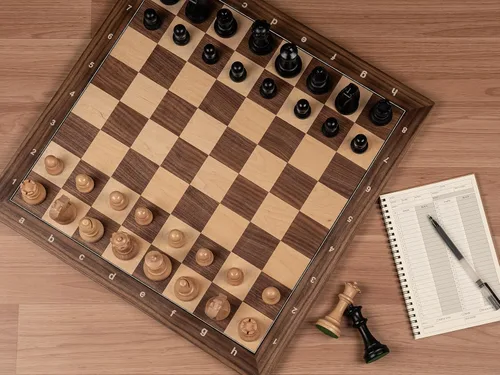 Miniatura 8 de A&A Tablero de ajedrez profesional de madera de 18.875 pulgadas, con incrustaciones de nogal y arce, cuadrados de 2.0 pulgadas sin notación Nuez