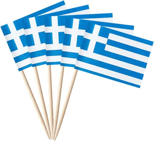 Miniatura 22 de stidsds 100 banderas de Albania con palillos de dientes de Albania, mini adornos pequeños para cupcakes albaneses, banderas de palo para fiesta