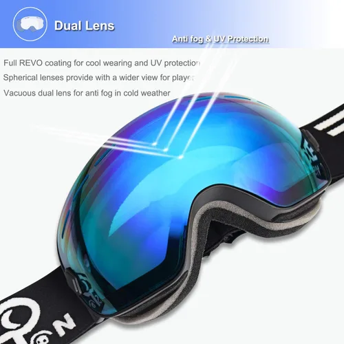 Miniatura 4 de EXP VISION Gafas de esquí de snowboard para hombres, mujeres y jóvenes, antiempañamiento OTG, gafas de nieve de invierno, lentes desmontables