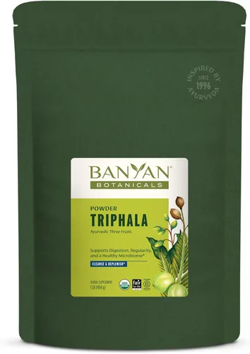Banyan Botanicals Triphala en polvo, fórmula orgánica y equilibrada y aprobada por el USDA para la desintoxicación y rejuvenecimiento, 1