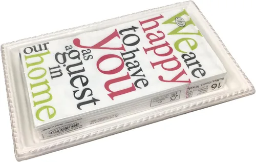 Miniatura 2 de Ideal Home Range Juego de 2 servilletas de papel de 3 capas Happy To Have You, 16 unidades, color dorado y plateado