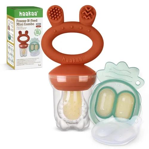 Miniatura 15 de Haakaa Comedero de alimentos para frutas y mini congelador, moldes para paletas de leche materna para alivio de enfriamiento del bebé, alimentador