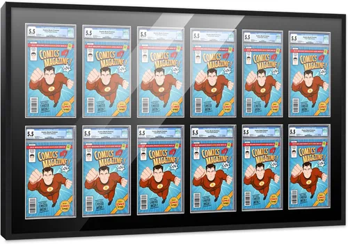 Miniatura 117 de Marco de cómic con paspartú para 8 CGC, CBCS o PGX Graded Comics - Marco de cómic blanco para cómics de 8.125 x 13 pulgadas Marco blanco