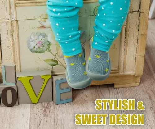 Miniatura 6 de Zapatos de bebé para niños y niñas, zapatos de primera caminata, antideslizantes, suela suave, zapatos de calcetín para bebés