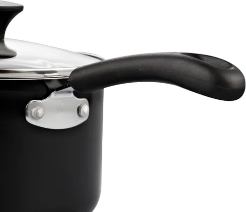 Miniatura 7 de Cook N Home - Cacerola antiadherente con tapa de vidrio de 2 cuartos de galón, olla multiusos para la cocina, sartén, color negro, de aluminio