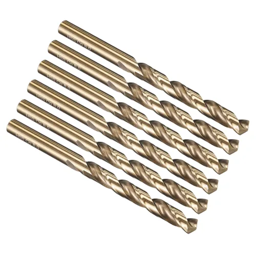 Miniatura 261 de PATIKIL Broca Jobber de 0.039 in, vástago recto M35 cobalto 5% acero de alta velocidad 135° acabado dorado para metal duro de acero inoxidable - 2