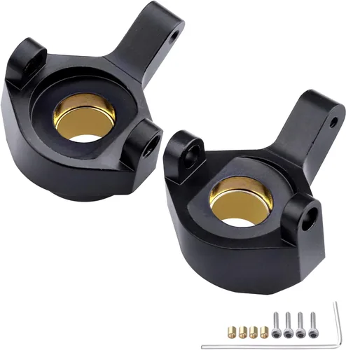 Miniatura 8 de Hobbypark Soportes de latón para nudillos de dirección y latón extendido de 0.276 in, adaptadores de cubos hexagonales para Axial SCX24 Negro-dorado