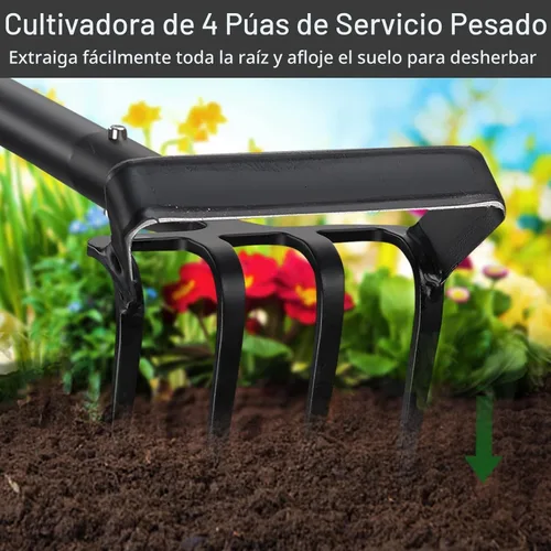 Miniatura 2 de Azada de estribo y cultivador para jardín resistente, azada de deshierbe de acción oscilatoria con aro, herramientas de mano de jardinería