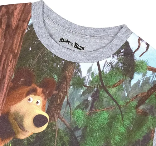 Miniatura 2 de Masha and the Bear - Camiseta con diseño de oso con texto "Oso escondido detrás del árbol", lavable a máquina