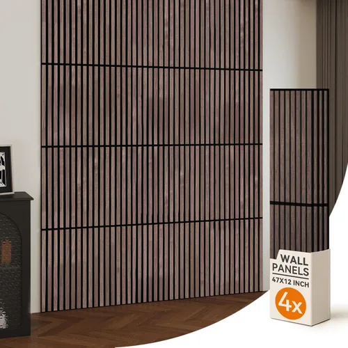 Miniatura 15 de Upick Paneles de pared acústicos plegables, paquete de 4 paneles de madera MDF de 48 x 12.6 pulgadas para pared, paneles de pared absorbentes