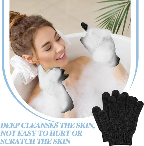 Miniatura 6 de Ramede Paquete de 30 pares de guantes exfoliantes de doble cara de nailon coloridos para ducha para hombres y mujeres, spa de belleza, masaje