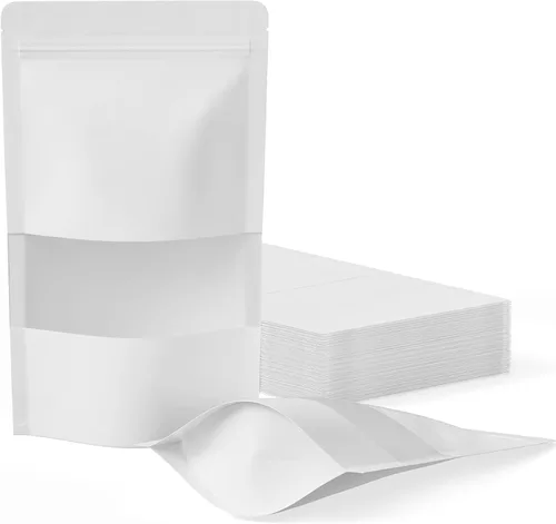 Miniatura 13 de FireKylin 100 bolsas resellables, bolsas de papel con ventana mate para pequeñas empresas, cremallera y bolsas sellables con calor para embalaje