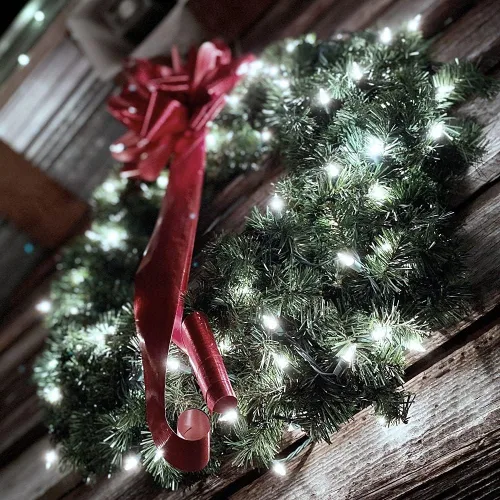 Miniatura 2 de ASENEK - Tiras de luces de Navidad, luces de tiras que funcionan con pilas, 50 luces LED, mini luces con temporizador automático y 8 modos de Blanco