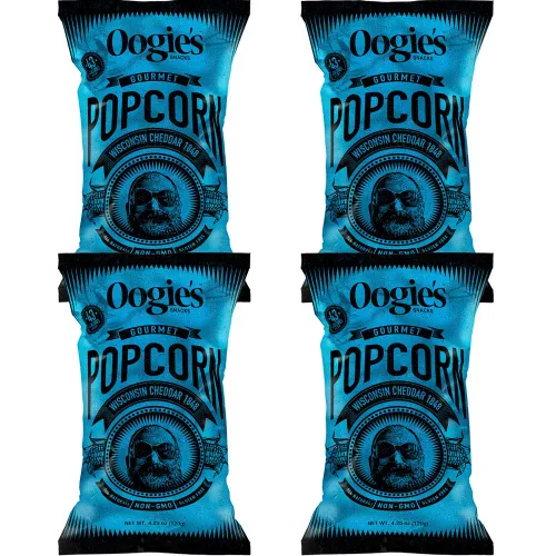 Miniatura 8 de Oogie's Gourmet Popcorn Paquete de 4 Sabor Gouda ahumado de nogal Snacks de palomitas de maíz sin gluten Bolsa grande de 4.25 onzas