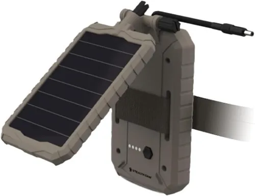 Stealth CAM Paquete de batería solar Sol-Pak duradera, panel de energía solar de 12 V, batería recargable y cable aislante, compatible con todas las