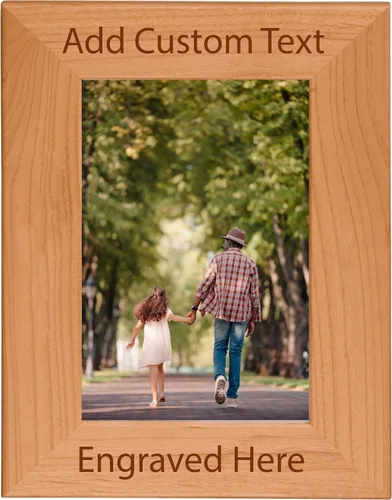 Marco de fotos de madera de aliso natural para colgar o de mesa, para añadir texto personalizado (vertical de 4 x 6 pulgadas)