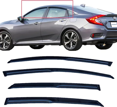 Miniatura 15 de Viseras adhesivas para ventana, protectores de lluvia compatibles con Honda Civic Hatchback 2022-2025, visera de ventilación lateral, deflector