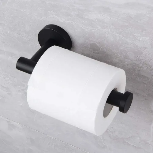 Miniatura 8 de Kit de accesorios de baño negro mate de 5 piezas para montar en la pared, incluye toallero doble de 24 pulgadas, barra de toalla de mano de 12