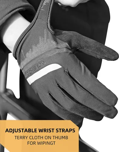 Miniatura 4 de ROCKBROS Guantes de bicicleta de montaña para hombre, antideslizantes, transpirables, guantes de ciclismo de dedo completo para deportes al aire