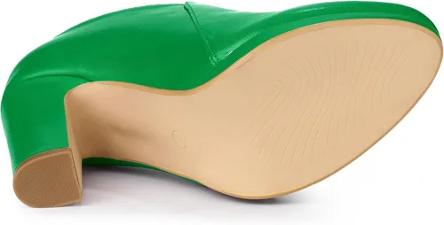 Miniatura 5 de Allegra K Botines de tacón grueso con plataforma y punta redonda para mujer